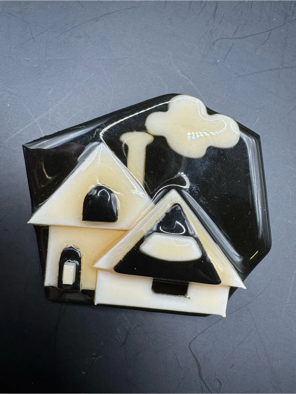 Title: House Pins by Lucinda Brooch Lot of 2 Domestic Violence House Art Pins